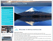 Tablet Screenshot of mtfuji-hotels.com